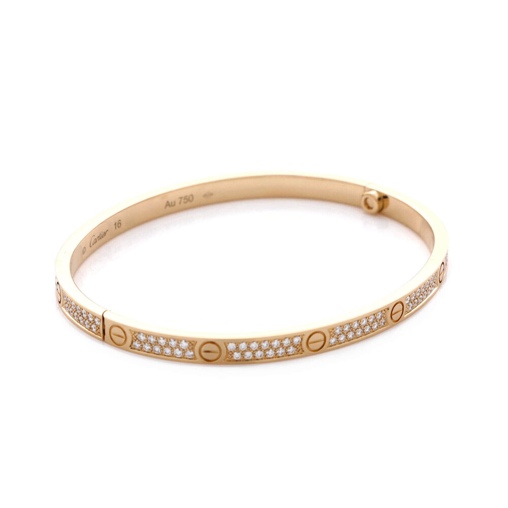 Cartier Small Love Bracelet 18K Yellow Gold with Pave Diamonds - Picture 4 of 4